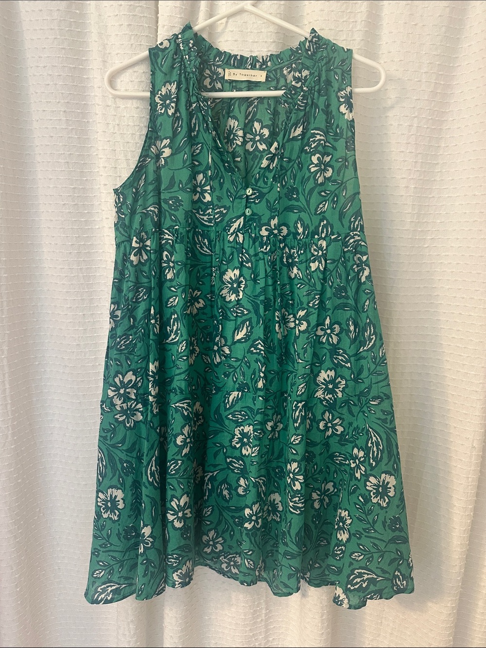 By Together Green Floral Sleeveless Mini Dress